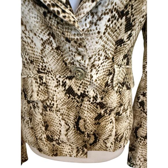 White House Black Market Silver Metal Snake Pattern Jacket. 0 - Picture 4 of 11
